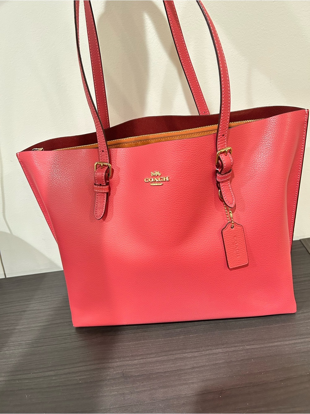Coach Mollie Tote Bag in Pink , Like New - Picture 7 of 13